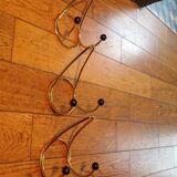 3 patères vintage métal doré