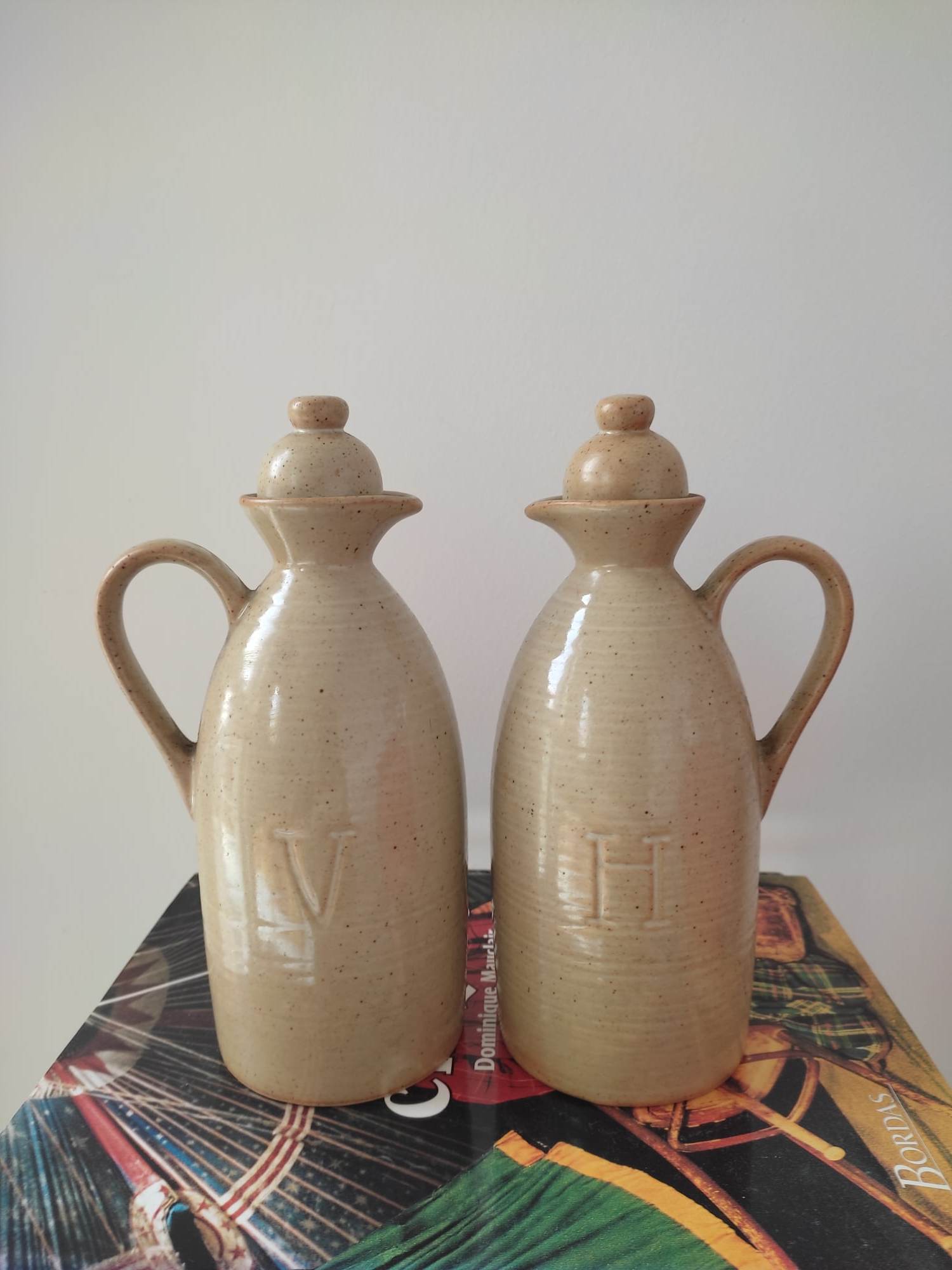 Bouteille En Grès Vernissé Du Centre France – XXème Siècle – Déco Rustique