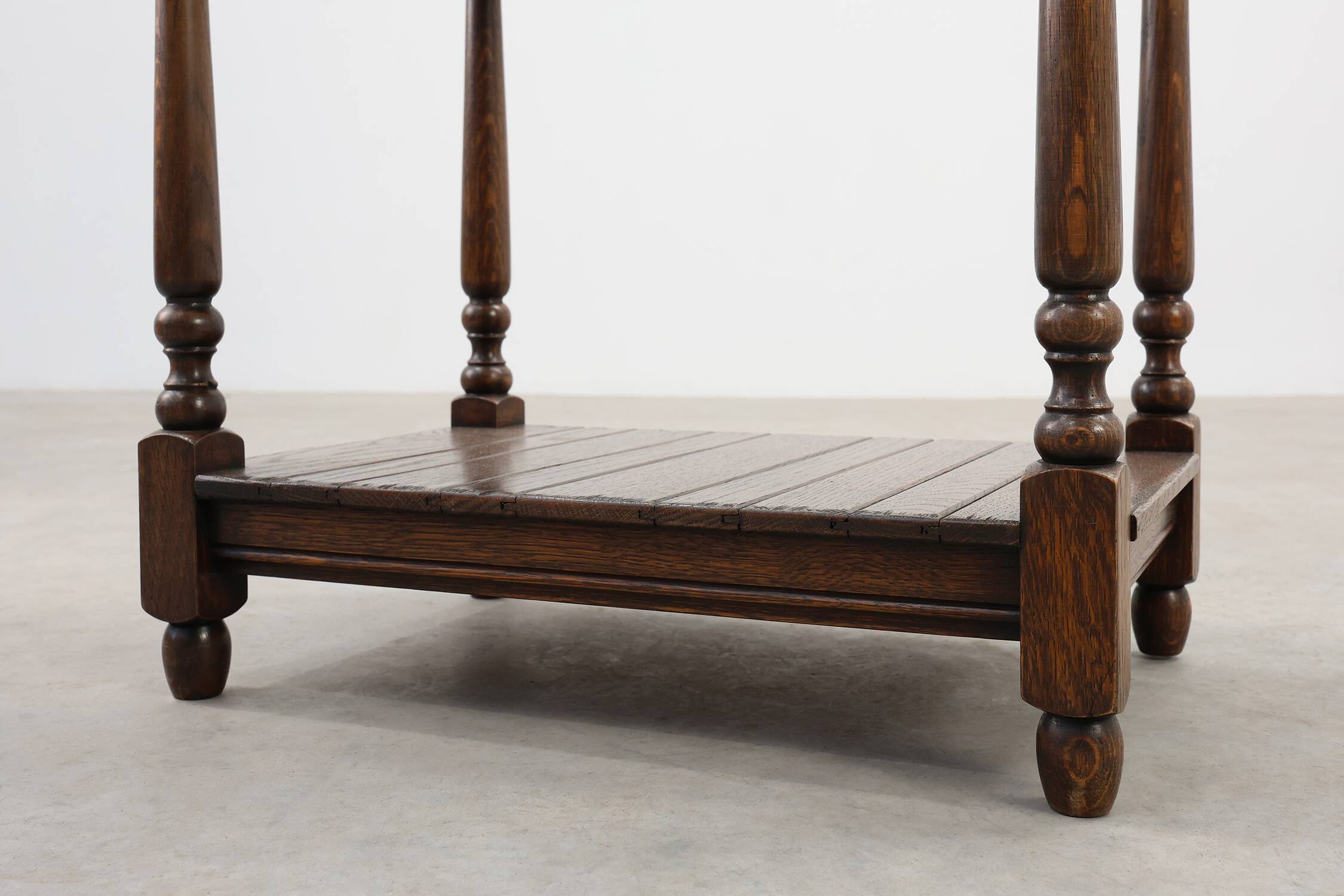 Small rustic cabinet with drawer or nightstand in oak, France 19th century