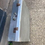 Old large vintage 50s aluminum suitcase