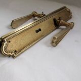 Pair of Louis XVI style beaded bronze door handles