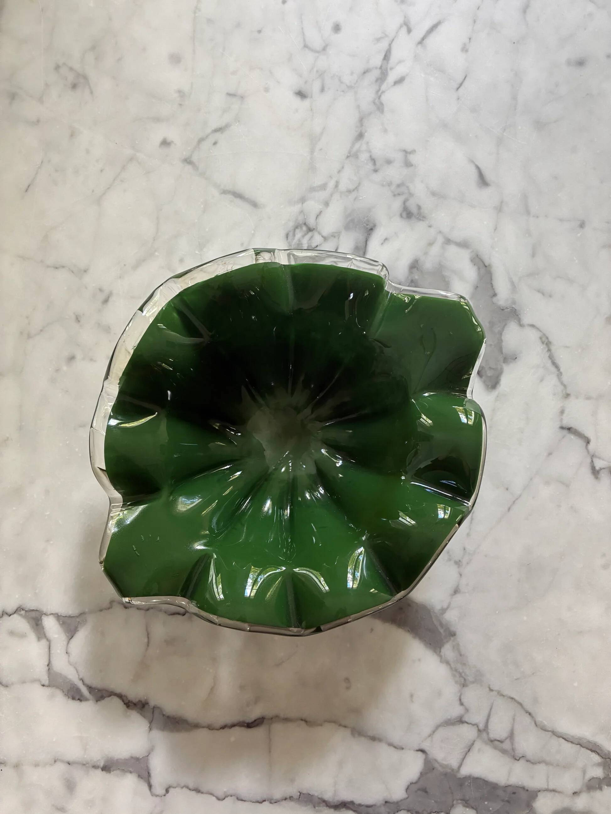 Vide-poche "Mouchoir" en cristal de Murano - 1970.