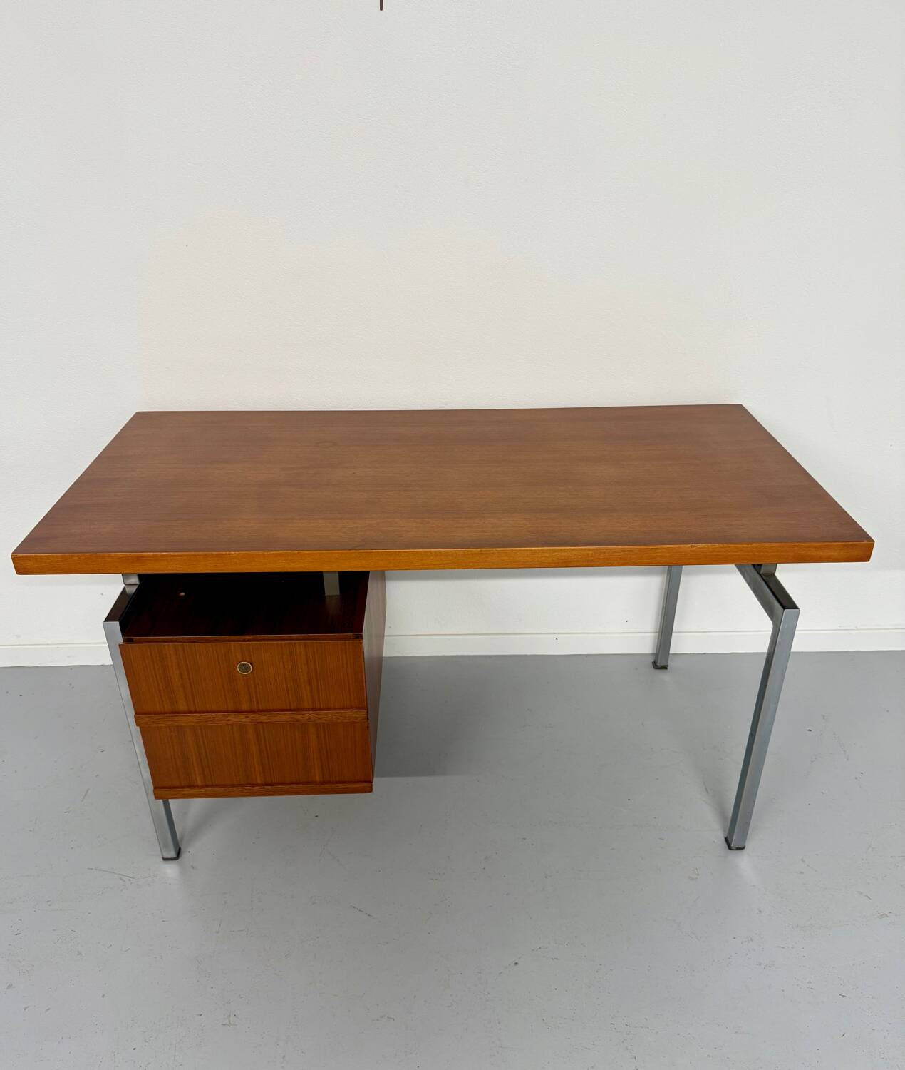 Teak and metal desk designed by George Frydman Efa 1960s vintage