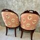 Pair of carved solid mahogany gondolas from the 19th century