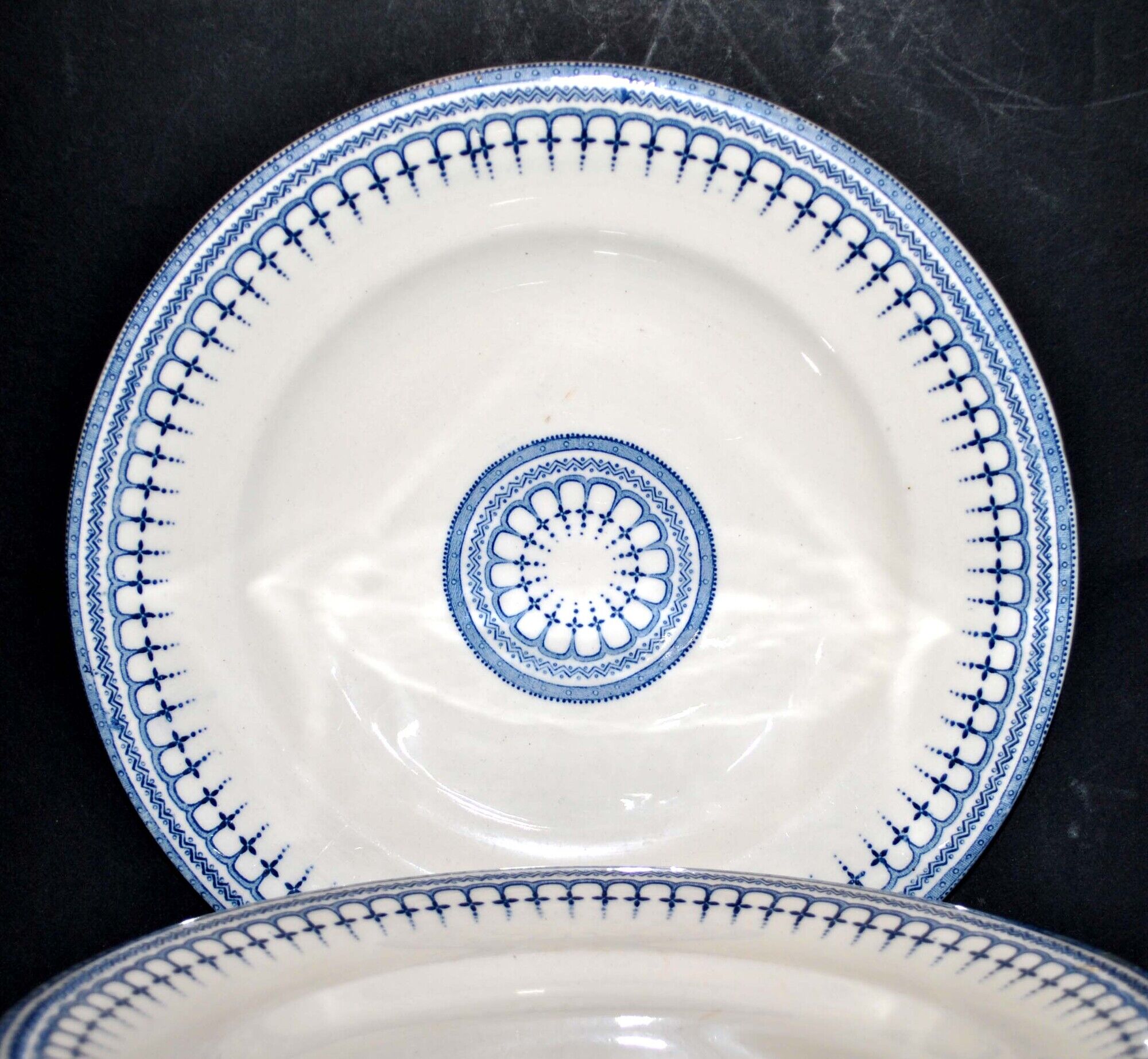 Flat plates Alhambra earthenware of Clairefontaine J.S & G "Terre de fer" 22.5cm