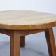 Round Rustic Vintage Brutalist Coffee Table from Oak