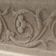 Ancient Renaissance fireplace lintel in pietra serena stone, 15th century.
