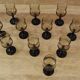 11 verres apéritifs torsadé fumé à pieds noir Arcoroc
