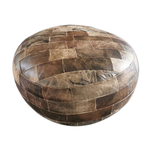 pouf vintage en cuir