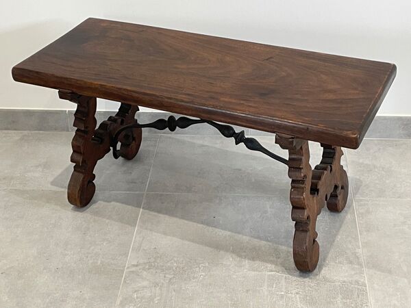 Table basse bois et fer forgé