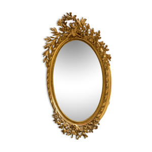 Miroir Louis XVI bois doré - fin