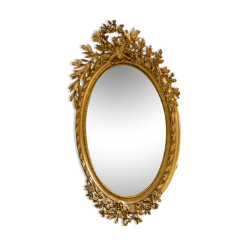 Mirror Louis XVI gilded wood - late nineteenth