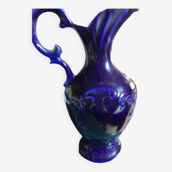 Vase cruche porcelaine bleu