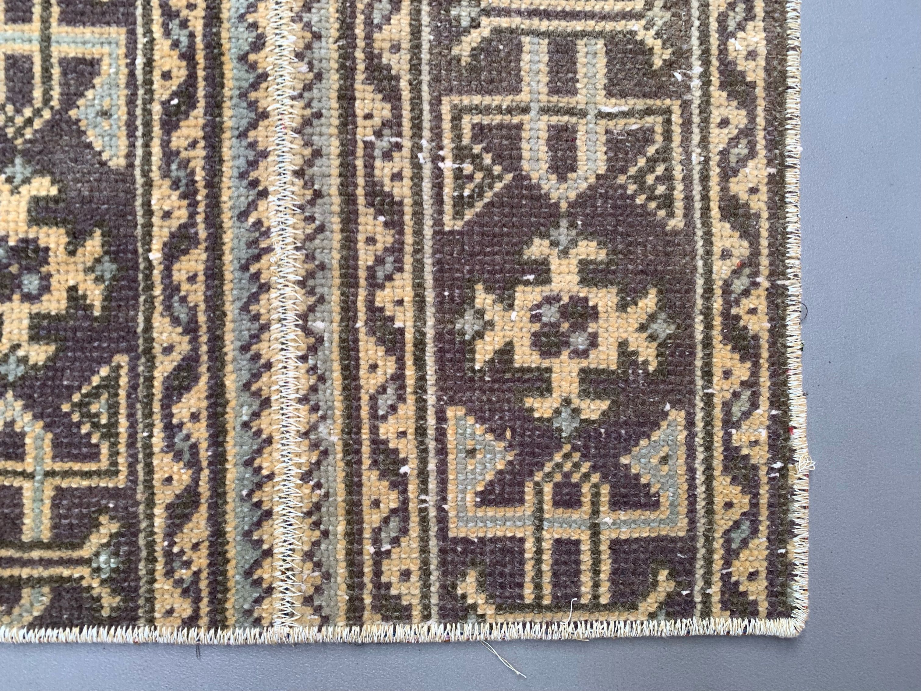 Distressed Turkish Narrow Runner 313x55 cm wool Vintage Tribal Rug