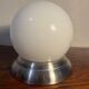 Round opal globe wall light with aluminum fixing