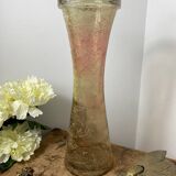 Grand vase en verre craquelé