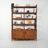 1960s bamboo and rattan bookcase