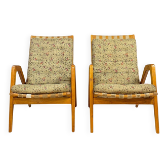 Paire de fauteuils vintage de Jan Vaněk, coussins amovibles, années 1940