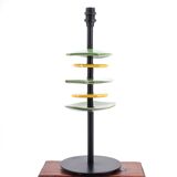 Lamp with yellow and green freeforms in ceramic, 90s