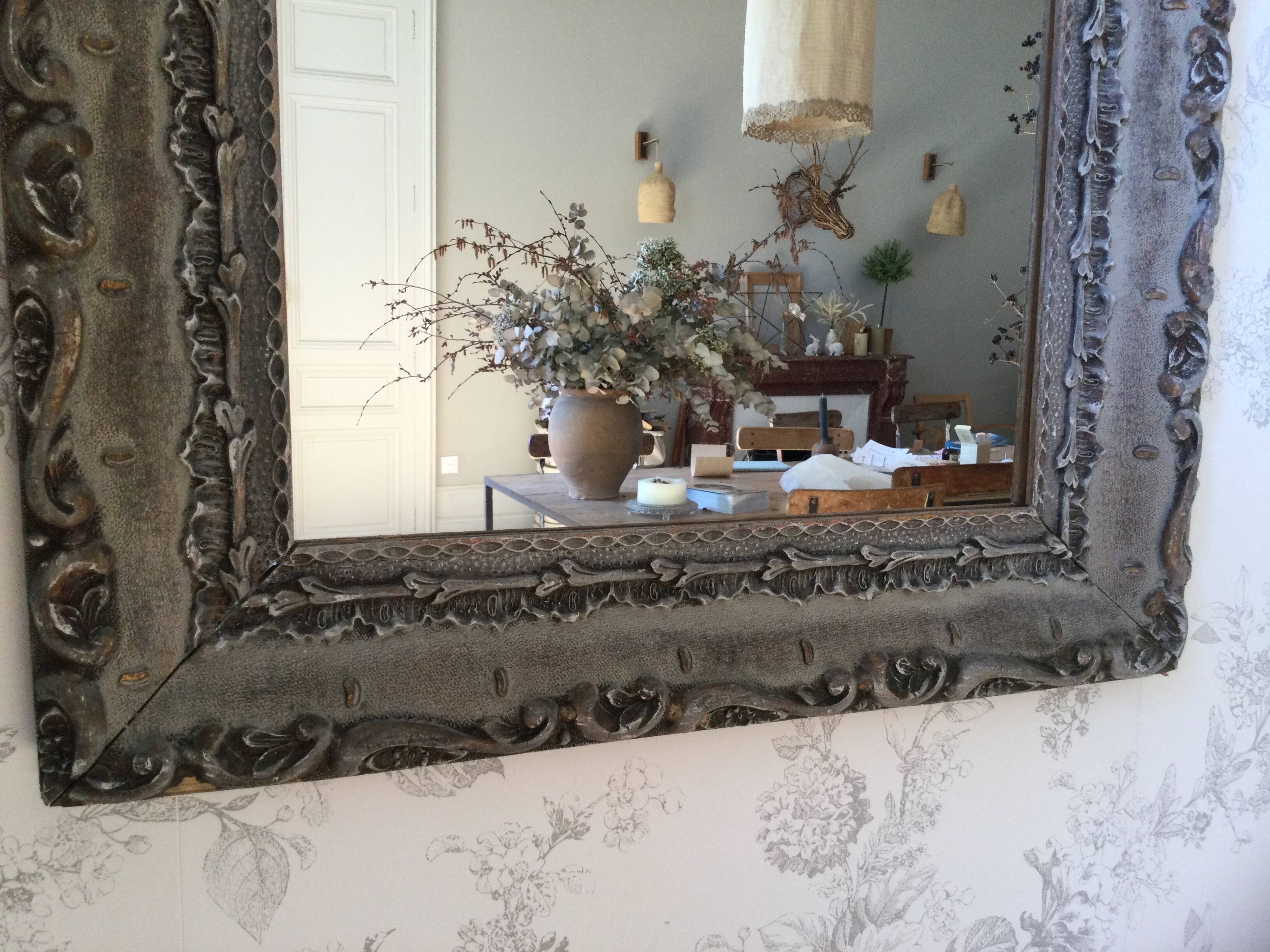 Antique patinated mirror