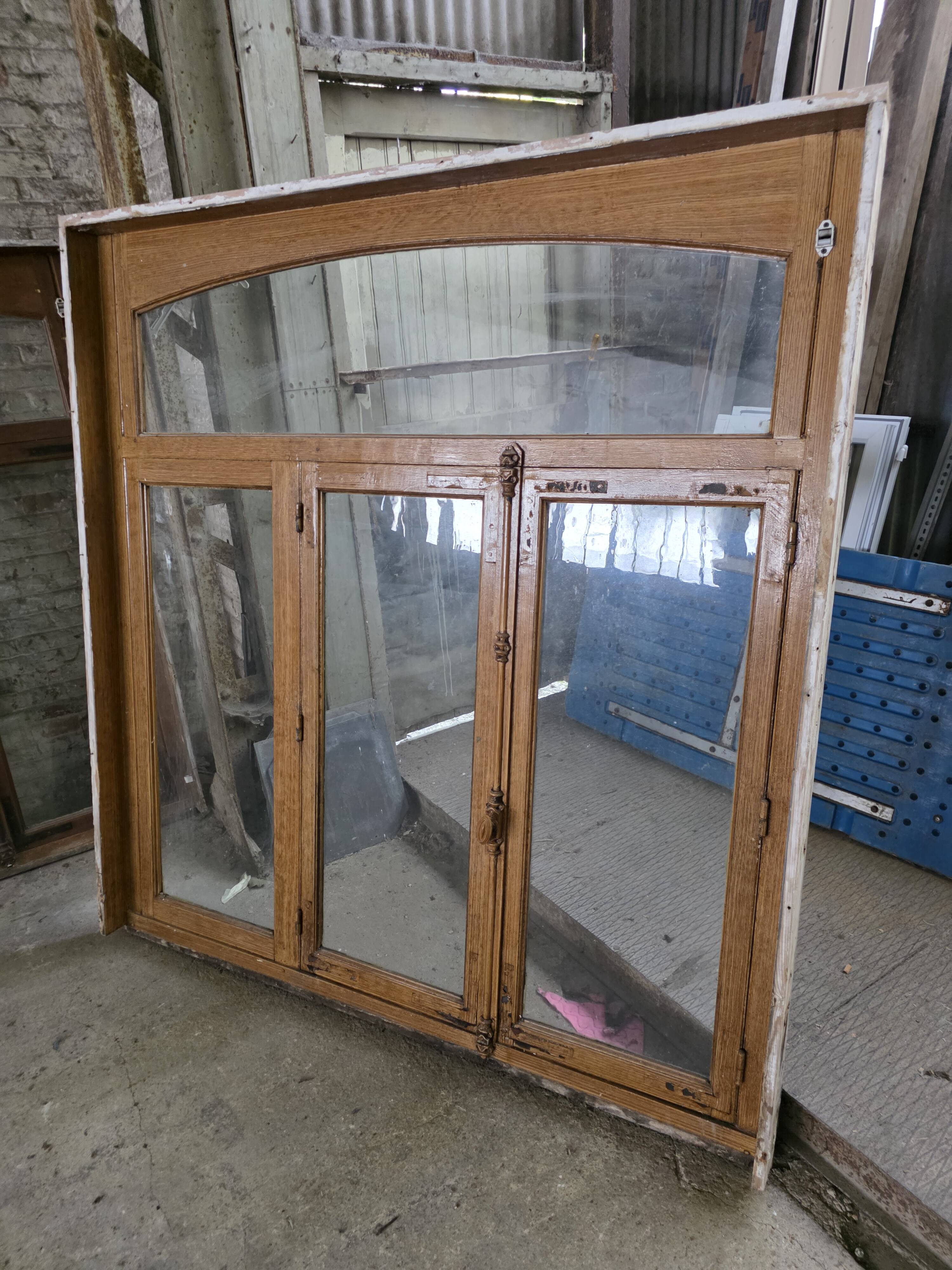 Old solid oak window from the early 20th century.