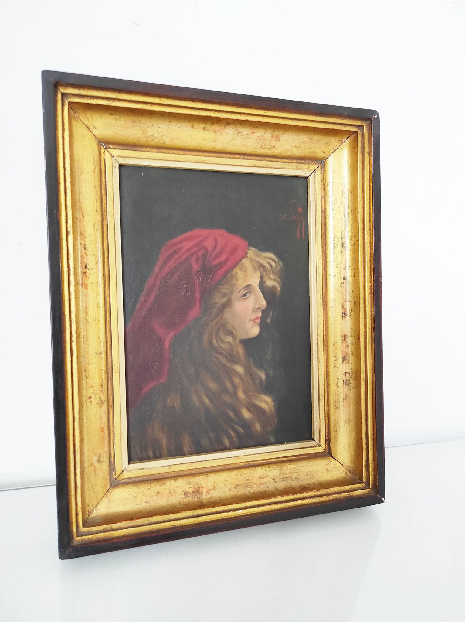 M. Leytz Portrait of a young woman, oil on panel, 19th century
