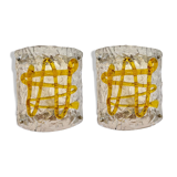 Pair of Mazzega murano wall lamps