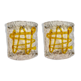Pair of Mazzega murano wall lamps