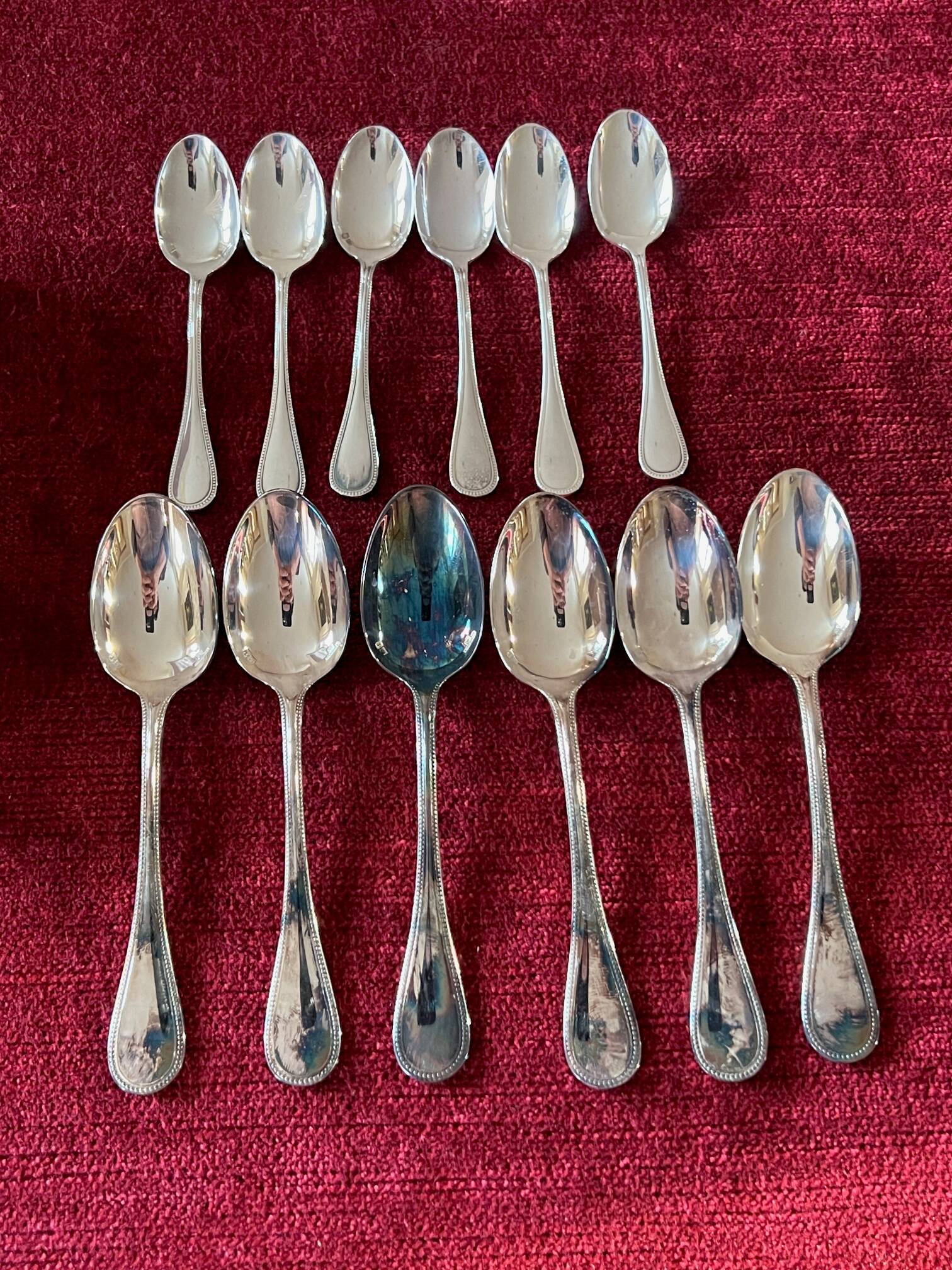 Christofle - Christofle cutlery set with silver metal beads for 12 people. 172 items.