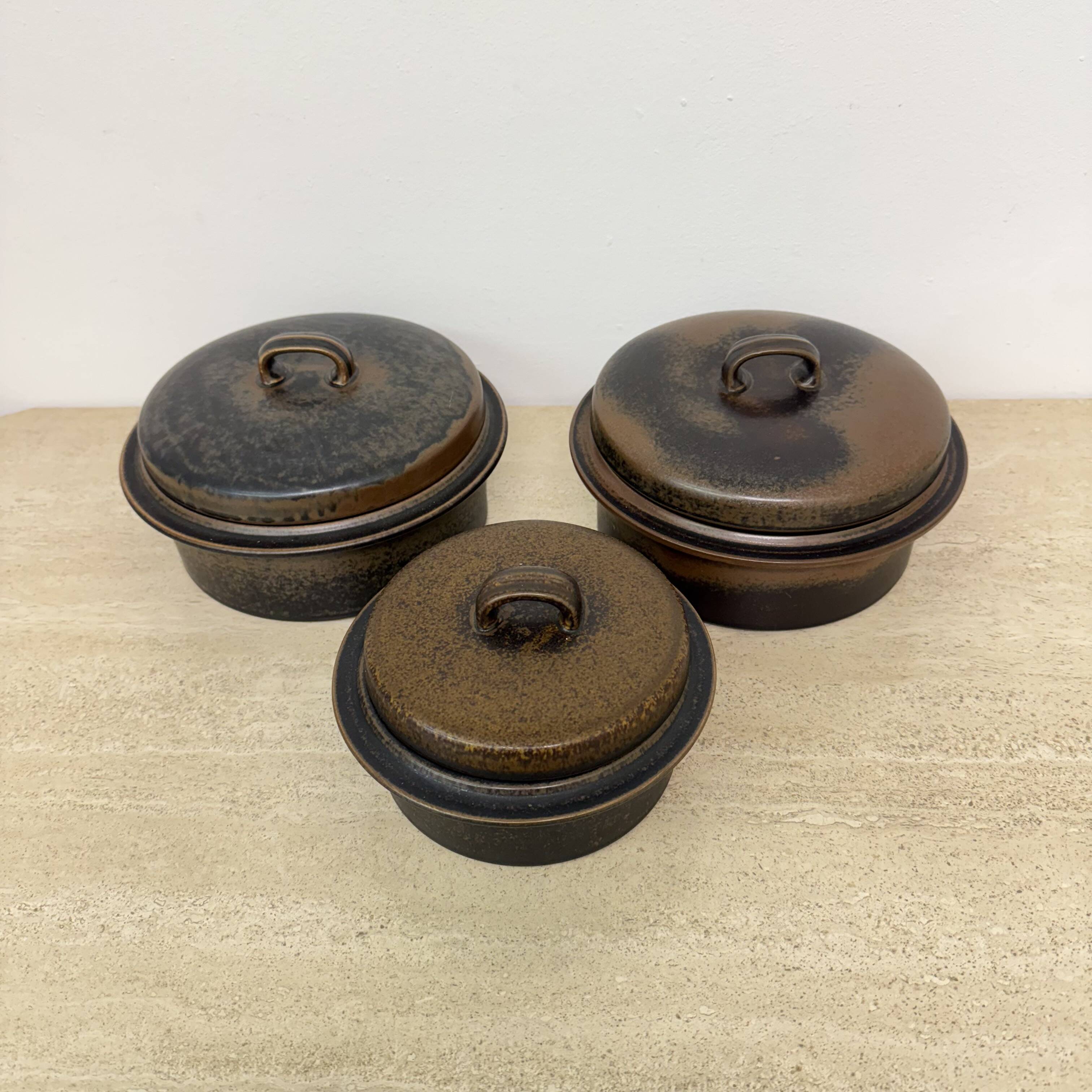 Set of 3 Arabia Ruska serving bowls , 1970s Finland