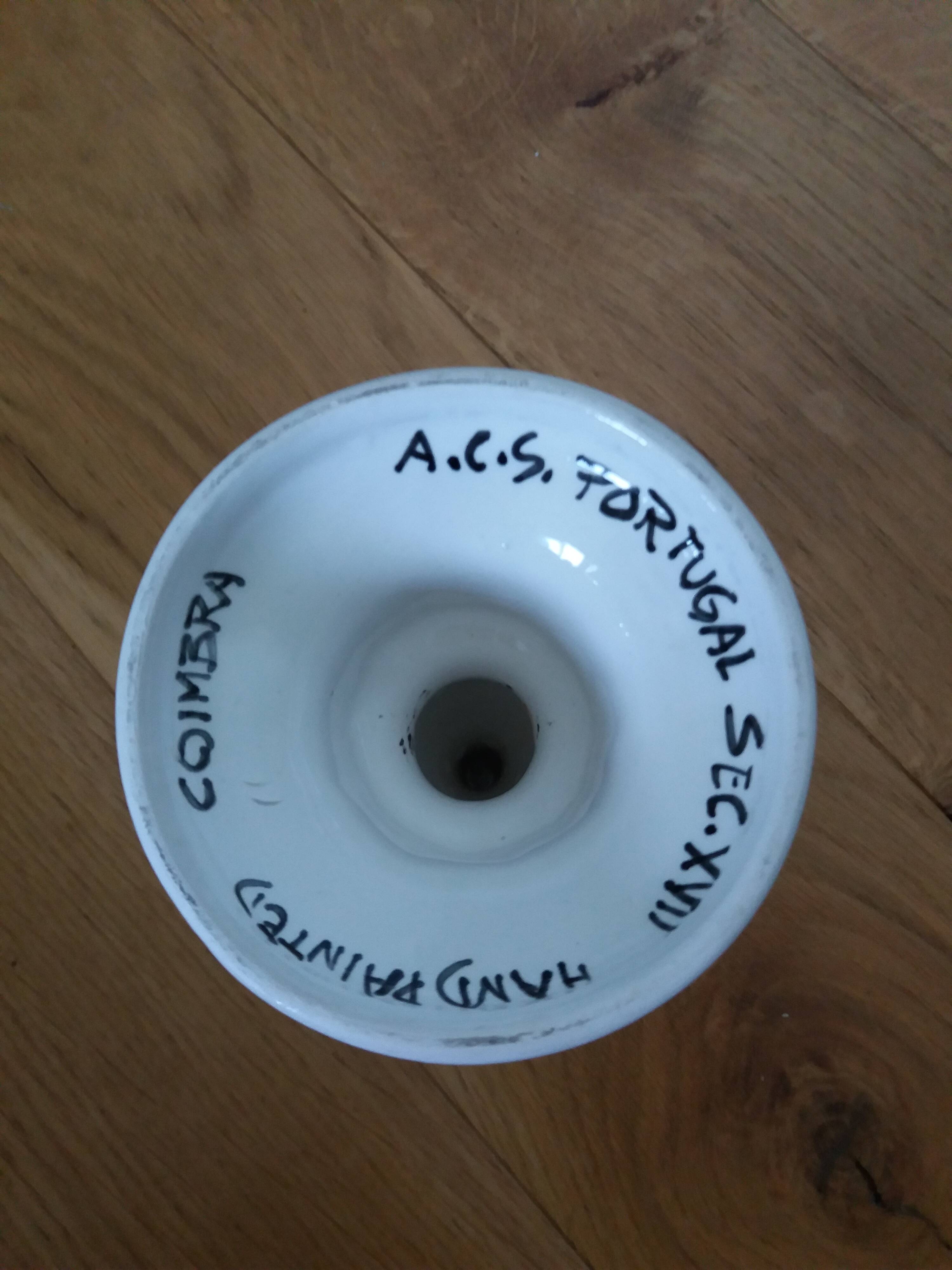 Hand painted Portugal Coimbra candle holder