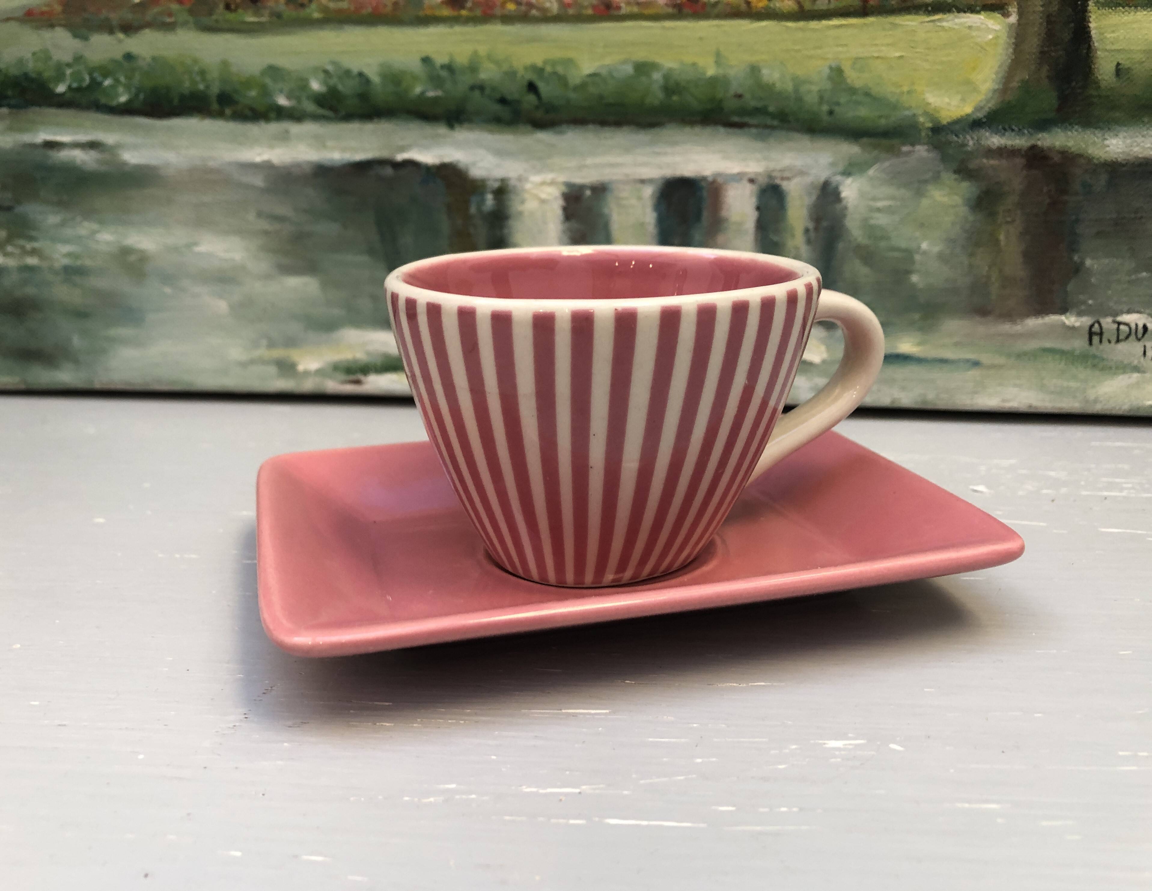 4 vintage ceramic coffee mugs edited by lbvyr circa