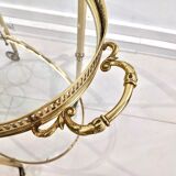 Golden metal dessert with glass tops