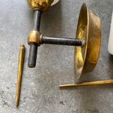 Brass and opaline wall lamp 1950/60