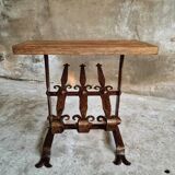 Antique shoe rack side table bench