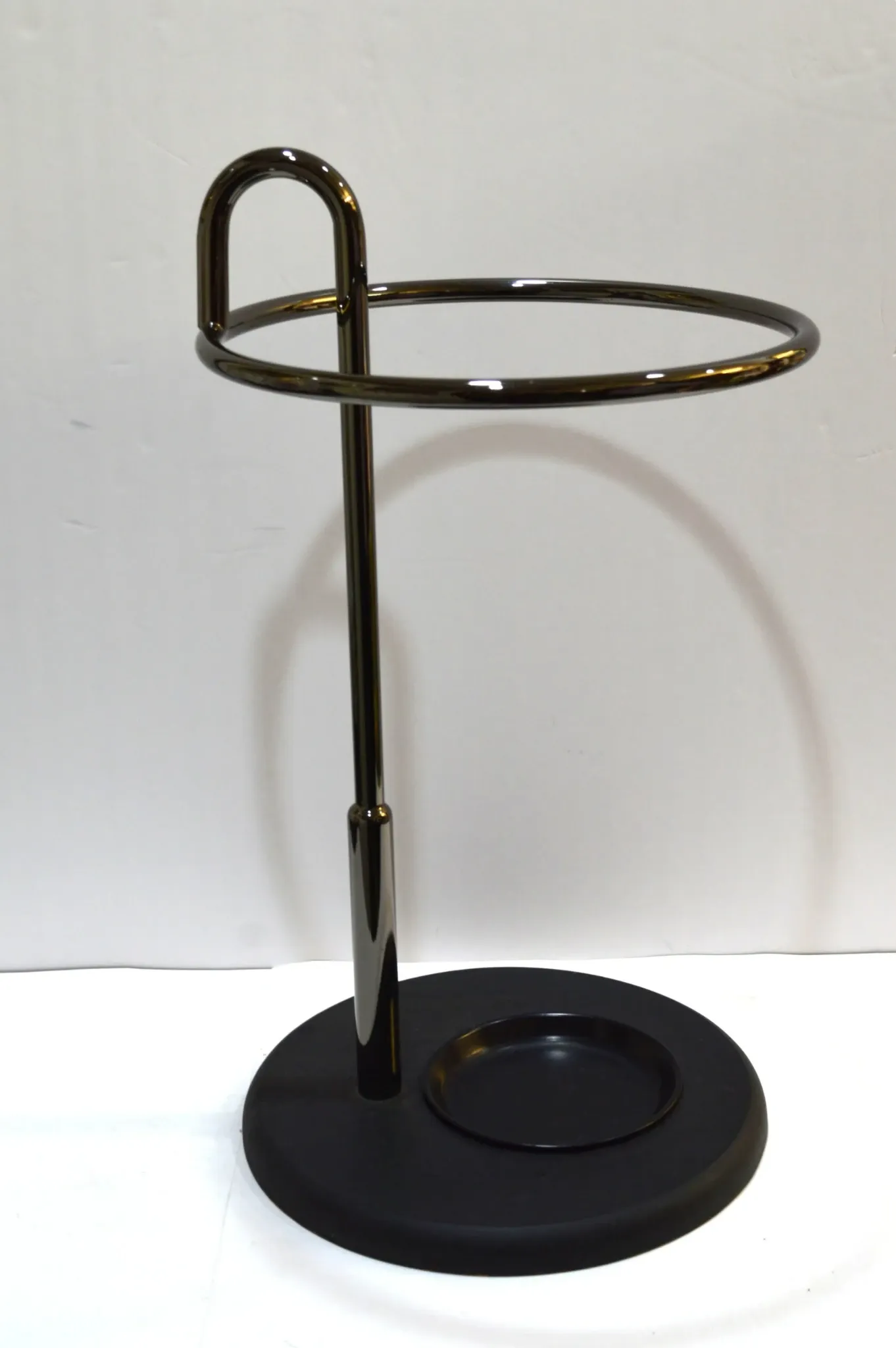 Grey lacquered metal designer umbrella stand, 1980s