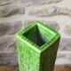 Incised ceramic vase with a square section