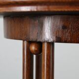 Vienna Secession coffee table in oak and brass, Czechoslovakia, 1920s.