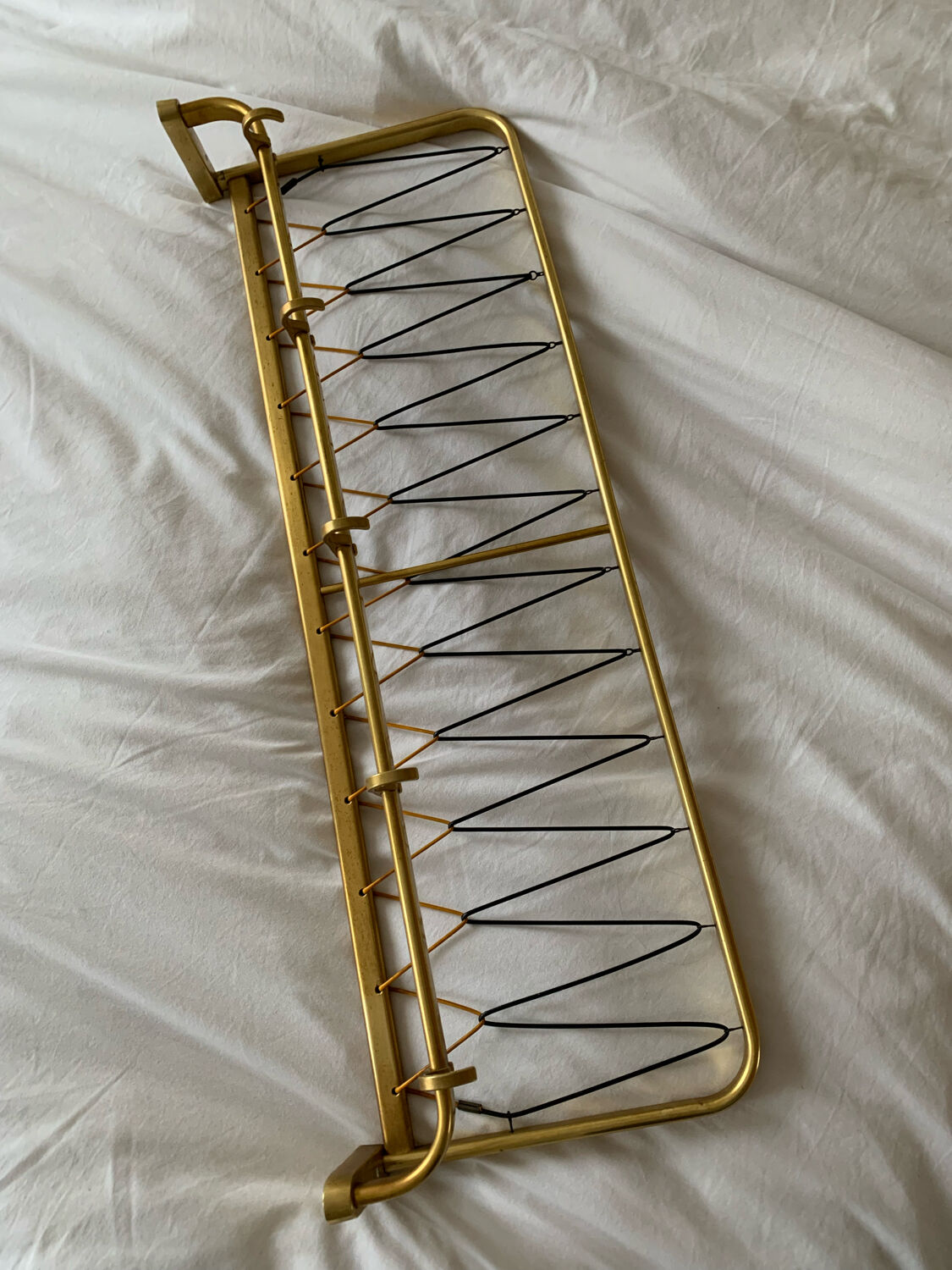 Vintage wall coat rack in gilded metal