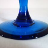Vase verre d’Empoli bleu cobalt vintage