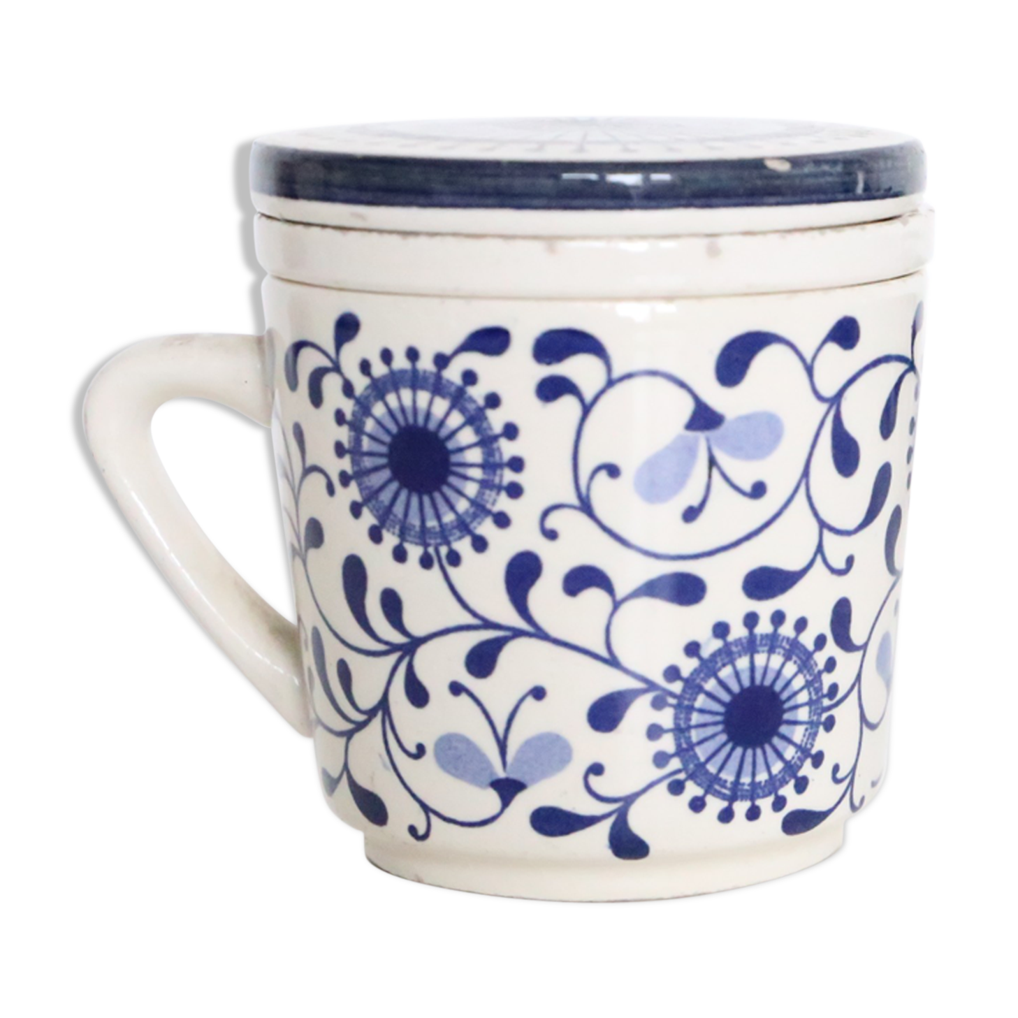 DBGM blue and white floral tared, made in Germany
