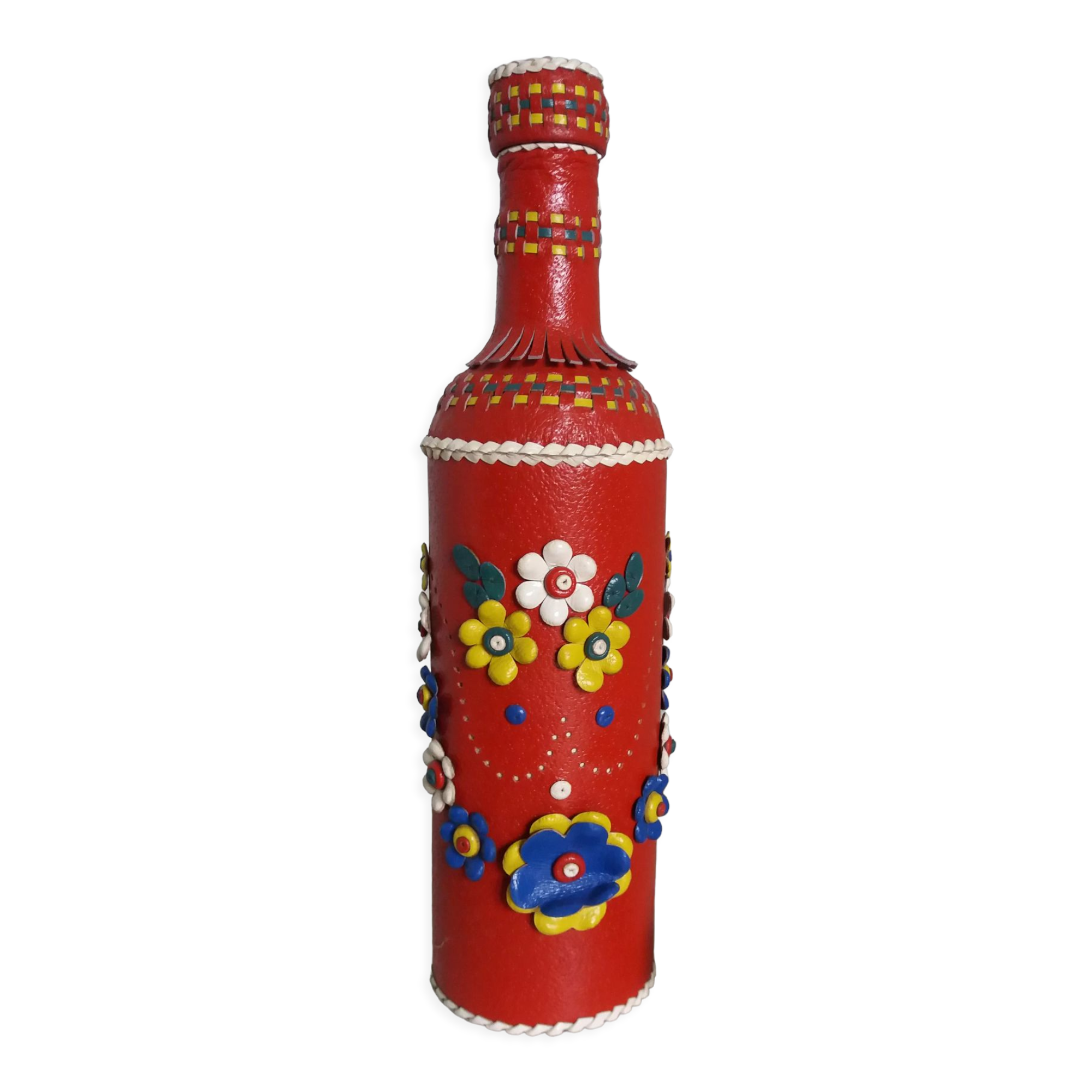 Bottle bottle leather dressing and its shot glass