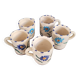 Set of 5 glazed ceramic coffee mugs