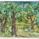 Swedish Original Mid-Century Oil On Board Painting" Clearing" by Stig Allan