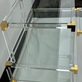 Trio of Hollywood Regency lucite and Glass Tables
