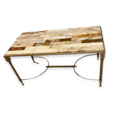 Coffee Table Hollywood Regency Italian Marble