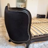 Black velvet bed 140x190