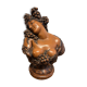 Sculpture en terre cuite, buste Bacchante raisins et vignes