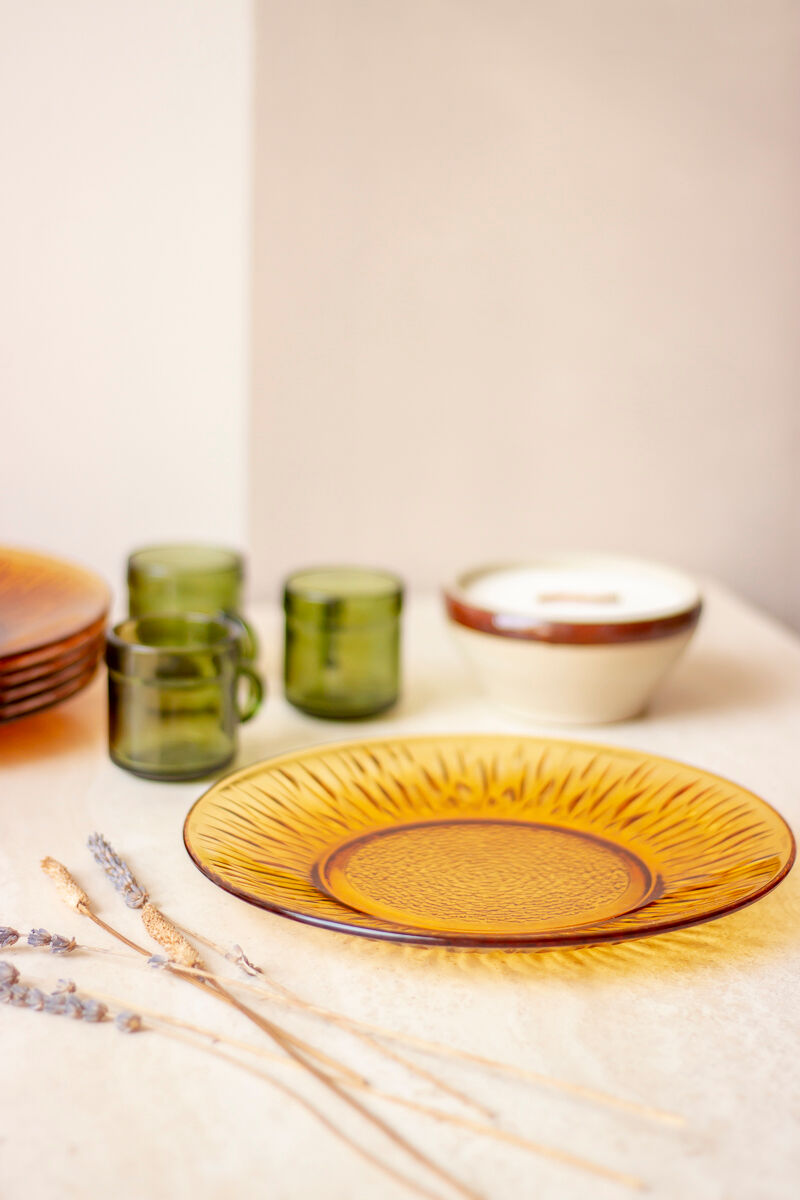 6 assiette plates vintage modèle Soleil, Vereco France