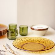 6 flat vintage plate model Soleil, Vereco France